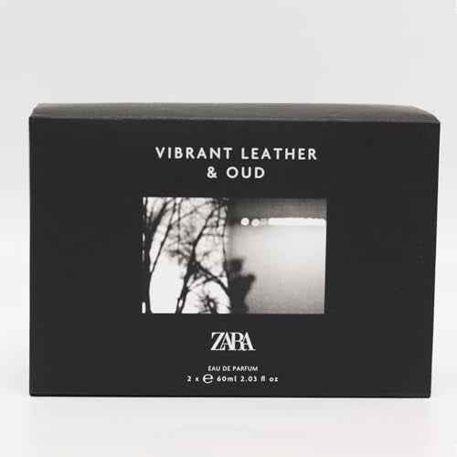 Zara Vibrant Leather and Oud Vibrant Leather Cologne for Men EDP Eau De Parfum Fragrance Set 2x 60 ML (2.03 FL. OZ)