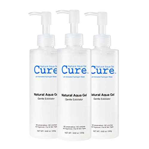 Cure by Toyo | Aqua Gel Gentle Exfoliator | Clear and Softer Skin | Non-Abrasive Face and Body Cleanser | Sensitive Skin | 3 Pack