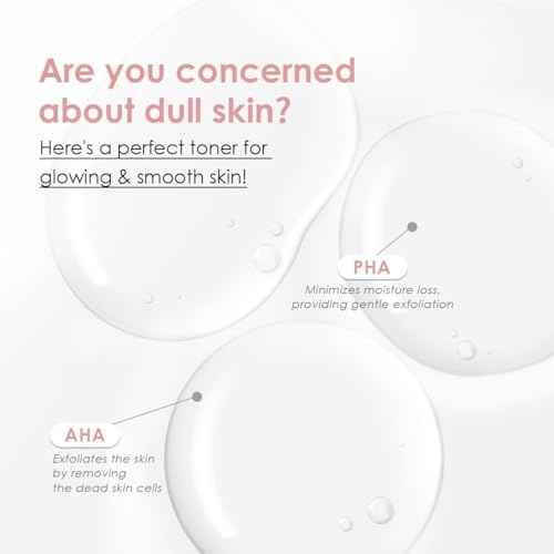 glowiest AHA PHA Skin Perfecting Peekaboo Toner - K-Beauty Face Toner, Exfoliating Treatment, Blemishes, Niacinamide, Pore Refining, Hydrating l Witch Hazel (Small)