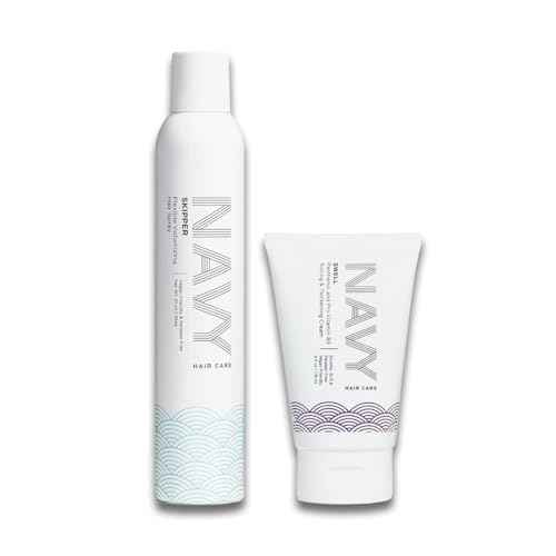 NAVY HAIR CARE Skipper Volumizing Spray + Swell Thickening Cream | Style Hair to have a Flexible and Non-Greasy Finish | 10 oz + 4 oz
