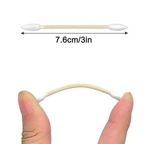 eyxformula 900 Count Pointed Tip Cotton Swabs, Double Precision Tips Cotton Swabs with Sturdy Bamboo Sticks, Soft Pointy Cotton Swabs for Eye Makeup Touch-ups, Correcting Nail Polish Mistakes, Crafts
