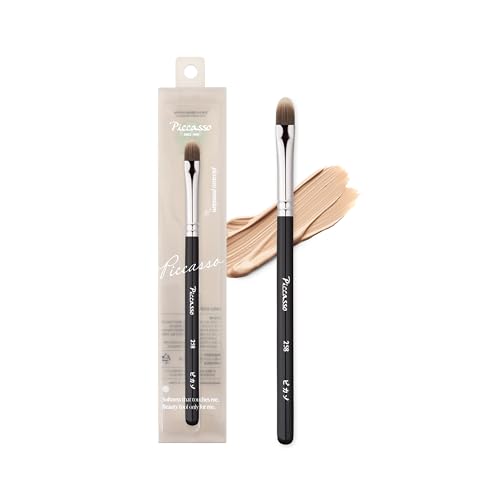 Piccasso 258 Concealer Brush ? Angled Face Makeup Brush for Under Eye Concealer, Nose Contour, and Liquid Blush, Korean Synthetic Makeup Brush for Precise Coverage and Blending