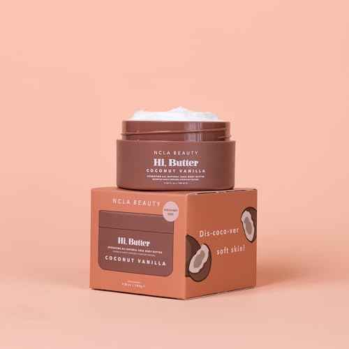 NCLA - Hi Butter, Natural Shea Body Butter | Nourish, Soften, Hydrate Skin | Shea, Mango + Cocoa Butters, Vitamin C | Vegan, Cruelty-Free, Clean Skincare (Coconut Vanilla; 100 mL | 3.34 fl oz)