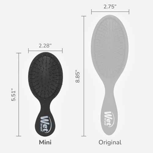 Wet Brush Mini Detangler Hair Brush, Black Frost, Detangling Travel Hairbrush, Ultra-Soft IntelliFlex Bristles Glide Through Tangles with Ease, Pain-Free, All Hair Types