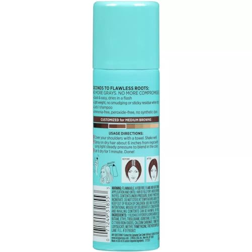 L'Oreal Paris Magic Root Cover Up Gray Concealer Spray Medium Brown 6 oz (3 pack)