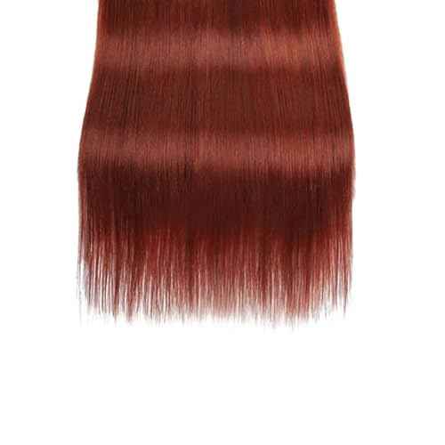 BilltiiWW Copper Red Straight Bundles Color 33 Straight Bundles 8a Grade Brazilian Weave Extensions Wet and Wavy Soft Silky for Black Women 30 32 34 Inch