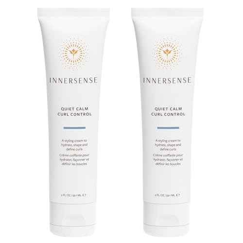 INNERSENSE Organic Beauty - Natural Quiet Calm Curl Control | Smoothing, Hydrating, Light Hold | Non-Toxic, Cruelty-Free, Clean Haircare (2 Pack - 2 fl oz | 59.1 mL each)