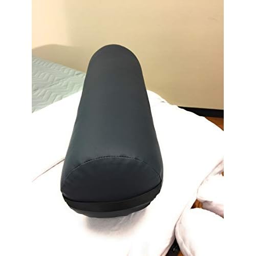 Fluffy Massage Bolster Pillow by NRG - 8"W x 26"L Full Round Massage/Spa Table Bolster with Carrying Strap - Supports Neck, Knees or Ankles - PVC Free Vinyl Upholstery - CFC Free Foam - Color: Agate