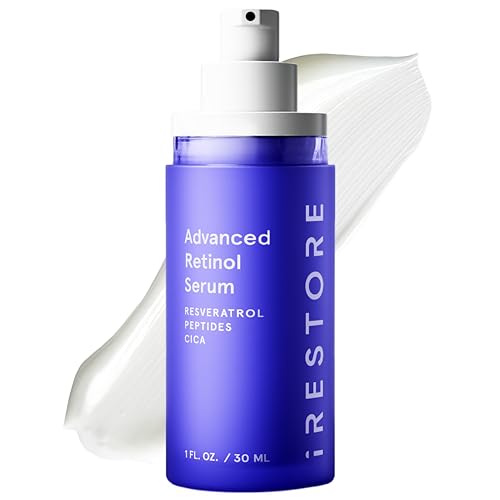 iRestore Retinol Serum for Face - 1% Retinol with Peptides & Hyaluronic Acid - Anti Aging Night Serum for Sensitive Skin - Fragrance Free, Reduces Fine Lines, Wrinkles (Pack of 1)