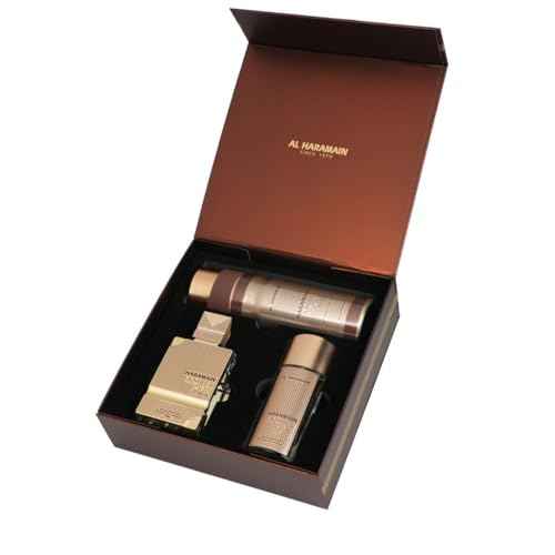 Al Haramain Amber Oud - Gold Edition Extreme for Unisex - 3 Pc Gift Set 2.5oz Extrait De Parfum Spray, 1oz Extrait De Parfum Spray, 6.6oz Body Spray