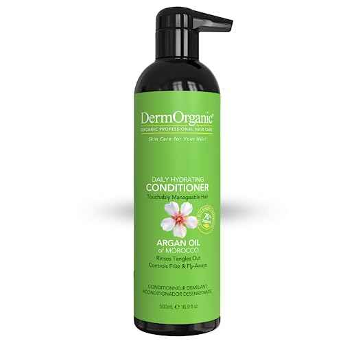 DermOrganic Daily Hydrating Conditioner for Dry Hair - Rinses Out Tangles, Controls Flyaways, Smooths and Softens, 16.9 oz