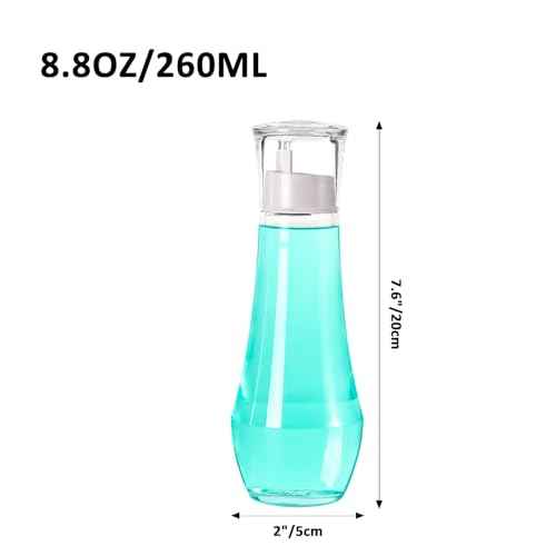 Mouthwash Dispenser For Bathroom, Glass Mouth Wash Dispensers With Cup, Mouthwash Container Bottle Holder For Adults/Kid, 8.8 OZ, Set Of 2