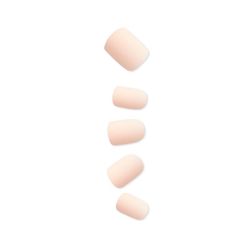imPRESS KISS Color Press-On Manicure Fake Nails, Lovely - Short Length, Matte, Polish-Free Solid Color Mani, Includes Prep Pad, Mini File, Manicure Stick, and 30 Fake Nails