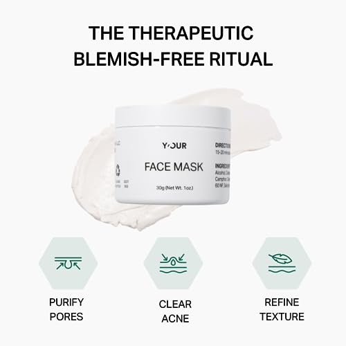 Y¡¯OUR Purifying Detox Face Mask: Blackhead, Whitehead & Pore Remover; Anti-Acne & Pimple Care; Cleansing & Exfoliating for Hydrating & Glowing Skin; With Salicylic Acid & Bentonite Clay. Made in USA