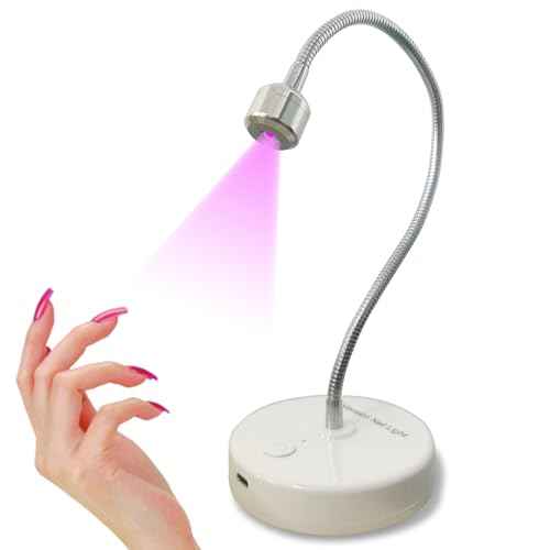 3W UV/LED Nail Lamp, Flash Cure Light for Gel-X & Semi-Cured Gel Strips, Portable Rechargeable Gooseneck Design, Cordless Nail Dryer for Home Salon Use