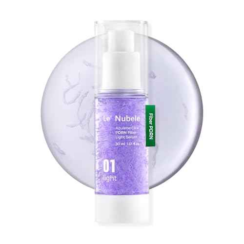 Le Nubele Azulene Cica PDRN Fiber Light Serum 01, Salmon DNA PDRN 2,000ppm, Peptide, Panthenol, Skin Restoration, Barrier-Repair, Hydrating & Firming, Korean Skin Care, 30ml/1.01 fl.oz.