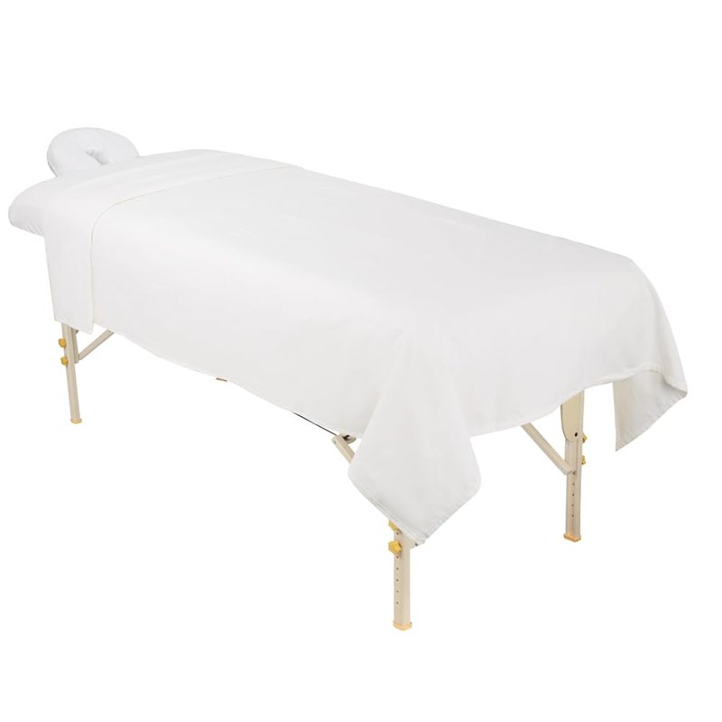 ForPro Premium Flannel 3-Piece Massage Sheet Set, White