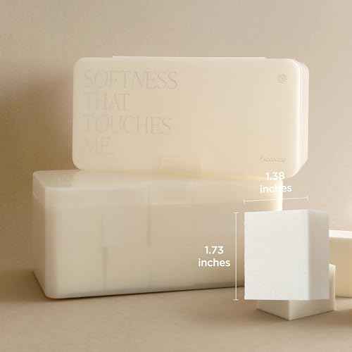 Piccasso Makeup Sponges for Foundation 20P ? Latex Square Sponges for Face Makeup, Long-Lasting Sponges with Coating Surface, Ideal for High-Adherence & Hygienic Daily Use