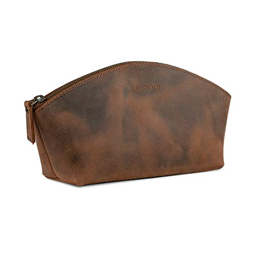 Londo Genuine Leather Versatile Gondola Style Handbag - Cosmetic, Toiletry, Makeup, Shaving Organizer Bag - Dopp Kits - Unisex