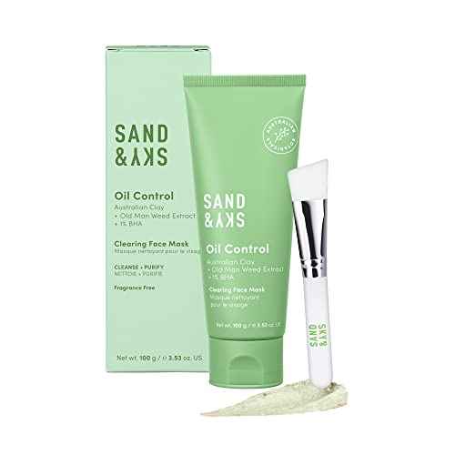 Sand & Sky Oil Control Blemish Clearing Clay Face Mask with Salicylic Acid & Niacinamide - Blemish Fighting Mask, Minimizes Redness, Tightens Pores