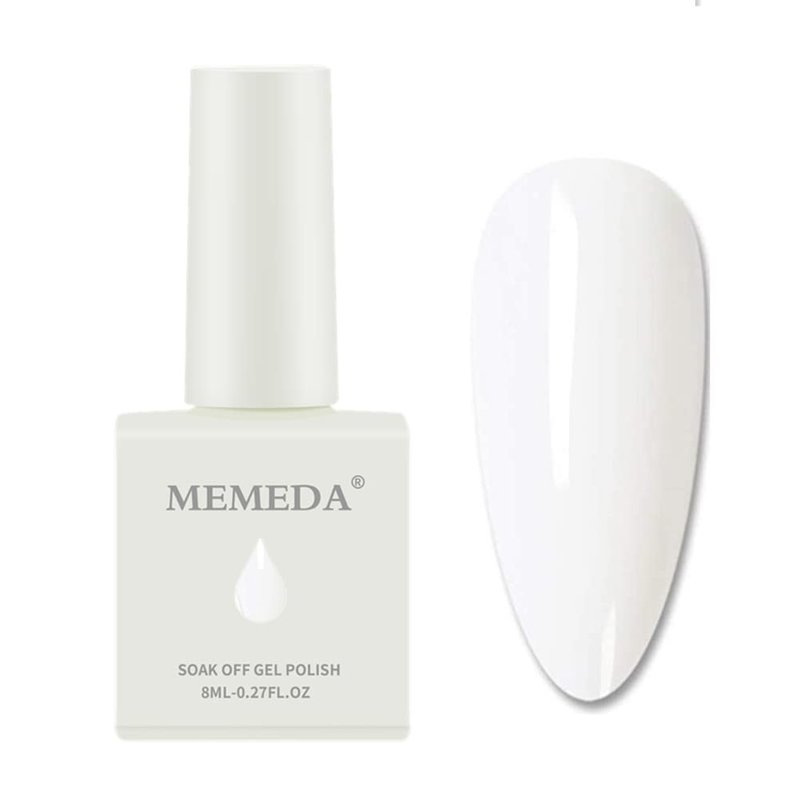 MEMEDA Gel Nail Polish - Milky White Nude Color | Long-Lasting 0.27 fl oz Formula