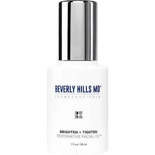 Beverly Hills MD Brighten + Tighten Restorative Face Oil- Reduce Wrinkles & Tone Skin, Anti-Aging Formula for an Even, Moisturized Complexion- Lighten Dark Spots on Face, Neck, D?collet? w/Vitamin C
