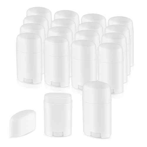 18 Pack 1.7oz Empty Deodorant Containers Top-Fill DIY Deodorant Tubes Refillable Plastic Cosmetic Containers For Deodorant Lip Balm Aromatherapy Etc.