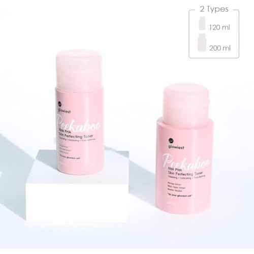 glowiest AHA PHA Skin Perfecting Peekaboo Toner - K-Beauty Face Toner, Exfoliating Treatment, Blemishes, Niacinamide, Pore Refining, Hydrating l Witch Hazel (Small)