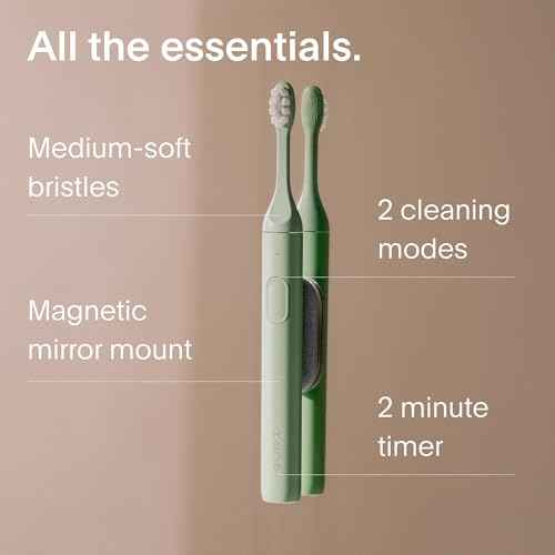 SURI 1.0 Sonic Electric Toothbrush | 1 Month+ Battery | Designed in California | Electric Toothbrush for Adults | Travel Toothbrushes | Tooth Brush | Green
