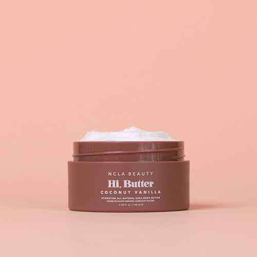 NCLA - Hi Butter, Natural Shea Body Butter | Nourish, Soften, Hydrate Skin | Shea, Mango + Cocoa Butters, Vitamin C | Vegan, Cruelty-Free, Clean Skincare (Coconut Vanilla; 100 mL | 3.34 fl oz)