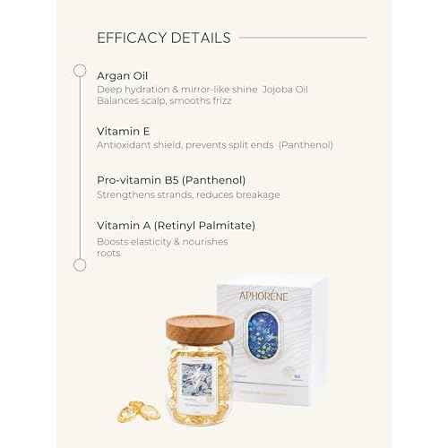 Hair Repair Oil Capsules for Frizzy or Damaged Hair ? Lightweight Leave-In Serum with Vitamins & Lavender Scent, Heat Protectant, 45 Capsules