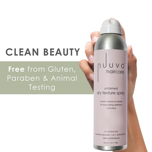 Nuuvo Untamed Dry Texture Spray for Women - Salon Quality Volumizing & Texturizing Hair Spray for Lightweight, Effortless Styles - UV Protection, Matte Finish - Cruelty Free Hair Products, 7oz