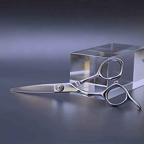 AOLANDUO Hair Scissors Professional Left Handed, VG10 Steel Left Handed Barber Shears, Razor Edge, Offset Ergonomic, Precision Hair Cutting Scissors for Salon & Home, 1 Count, 5.5 Inch