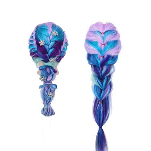 Mannequin Head with Hair piaou 29'' Doll Head for Hair Styling Cosmetology Mannequin Head for Braiding Practice Styling Hairdressing Training Heads with Clamp Holder (Cherry Blossom Four Colors)