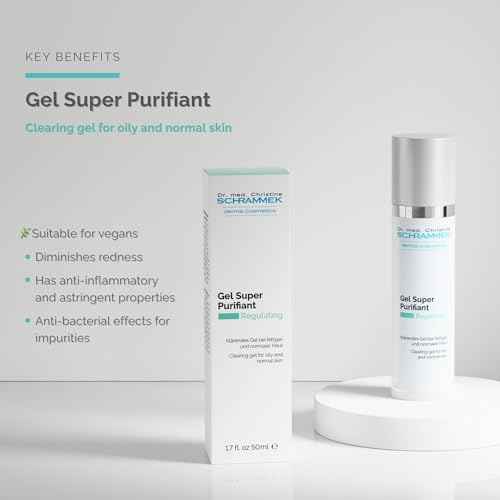 Gel Super Purifiant (1.7 fl oz) - Clearing Gel for Oily & Normal Skin - Moisturizing Effect - With Aloe Vera & Panthenol - No Parabens - Skin Care - Dr. Schrammek