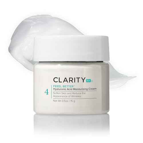 ClarityRx Feel Better Hyaluronic Acid Face Moisturizer, Natural Plant-Based Moisturizing Cream with Jojoba Oil & Hyaluronic Acid for Hydration, Smooths Dry, Aging Skin, Paraben & Cruelty Free