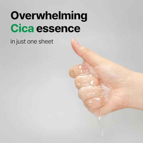 Cica Calming Authentic Glow Sheet Mask - Skin Soothing for Sensitive Blemish Troubled skin, Heartleaf, centella asiatica extract, hydration, skin barrier, Korean skincare, 10 sheets/0.7 oz