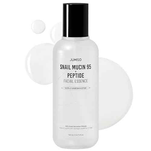 JUMISO Snail Mucin 95 Peptide Essence - Korean Face Toner with 5-Peptide Complex - Acne Sun Damage Repair Non-Comedogenic Texture Improvement Fragrance Free Cruelty Free All Skin Types 4.73 fl.oz.