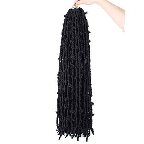 5 Packs 30 Inch Butterfly Locs Crochet Hair for Black Women Distressed Faux Locs Pre looped Pre-twisted Braids Crochet Locs for Black Women (30 inch 5 pack, 1b)