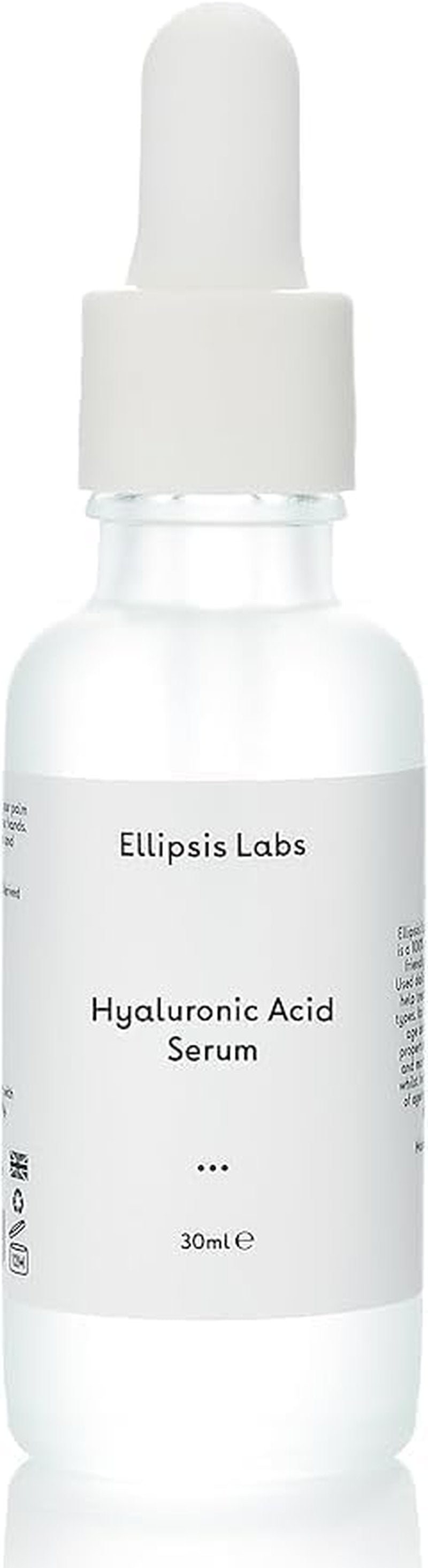 Ellipsis Labs Hyaluronic Acid Serum - Vegan Facial Serum for Intense Hydration & Elasticity, 1 Fl Oz