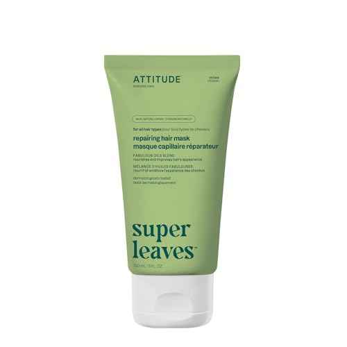 ATTITUDE Repairing Hair Mask, Nourishes and Improves Hair's Appearance, Fabulous Oils Blend, Abyssinian Oil, Argan Oil, Shea Butter, Vegan Hair Care, Pink Argan Scent, 5 Fl Oz