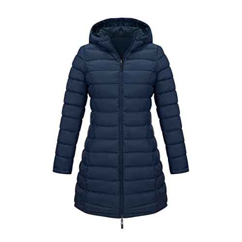 Bellivera Women Puffer Jacket Reversible Spring and Winter Fashion Warm Quilted Long Hooded Padded Bubble Coat