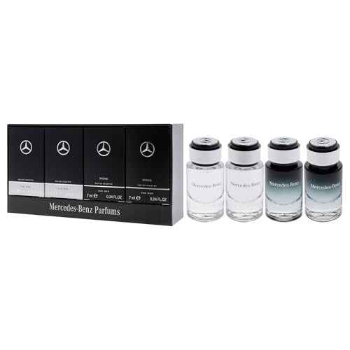Mercedes-Benz Giftset - Mini Mens Cologne Set - For Men, For Men Intense - Long Lasting Cologne for Men - Men's Fragrances - Perfume for Men - 4 Pc
