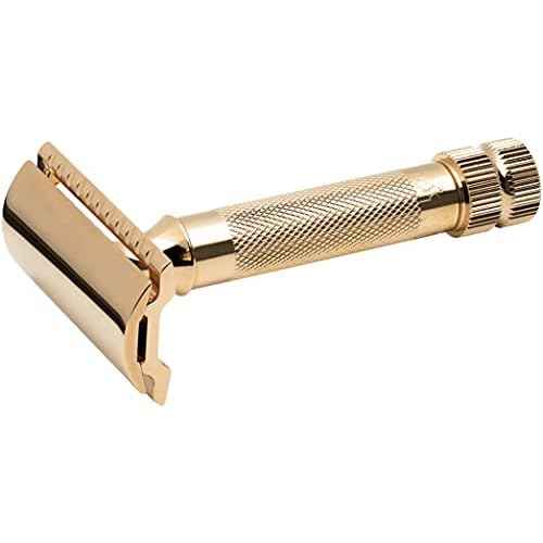 Merkur Classic 2-Piece Double Edge Safety Razor Gold Plated, 1 Count