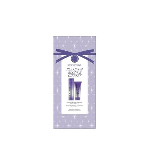Paul Mitchell Platinum Blonde Gift Set, Purple Shampoo + Conditioner, For Brassy Hair