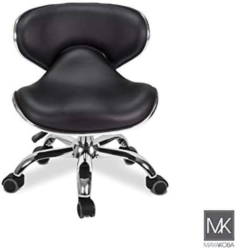 Adjustable Nail Salon Pedicure Stool Set of 2 - Comfortable Pneumatic Chair | Black