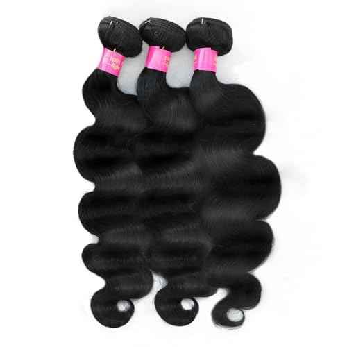 12A Brazilian Human Hair Bundles 16 18 20 Inch Body Wave Bundles Human Hair 100% Unprocessed Brazilian Virgin Human Hair Body Wave 3 Bundles Human Hair Extension Natural Color