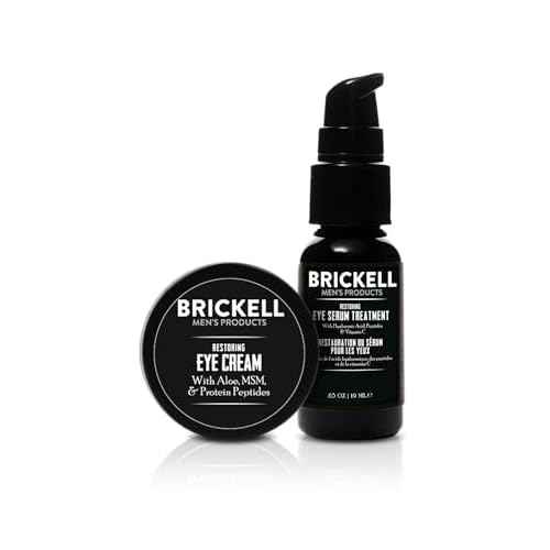 Brickell Men's Restoring Eye Routine for Men, Eye Cream and Serum for Men, Natural and Organic, Unscented, Men's Skin Care Gift Set