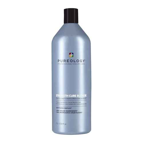 Pureology Strength Cure Blonde Purple Conditioner - For Blonde & Lightened Color-Treated Hair, Strengthens Hair & Fights Brass, Sulfate-Free & Vegan