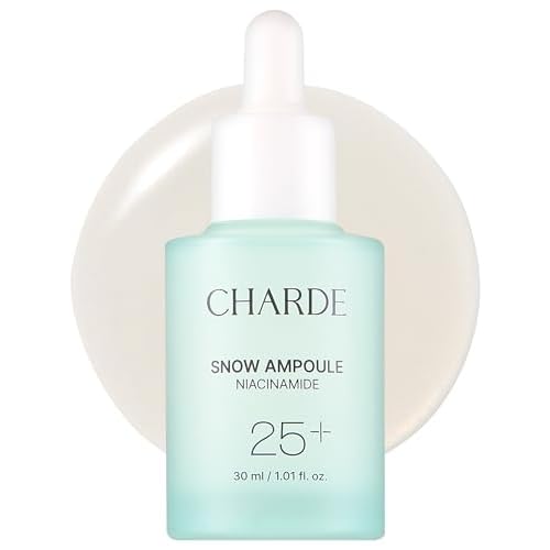 Charde Niacinamide 25% Snow Ampoule for Face, Dark Spot Care for Hyperpigmentation, Freckles & Sun Spots | Radiance Boosting with White Garcinia & Arbutin, Korean Skin Care, 1.01 fl. oz.